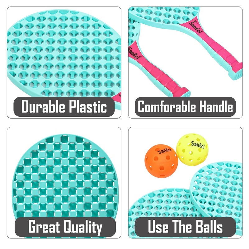 Knick Knack Santoi Paddle Ball Game Set with 2 Balls - Indoor Outdoor Play Set for Kids 3+ Years (Blue) - Image 4